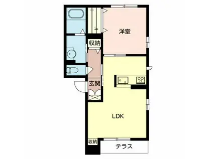 シャーメゾンWILL(1LDK/1階)の間取り写真