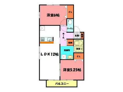 エスペランス西神戸(2LDK/2階)の間取り写真