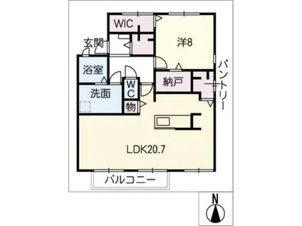 サンシティー内藤 A棟(1LDK/2階)の間取り写真