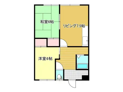 梅本ハイツ(2DK/1階)の間取り写真