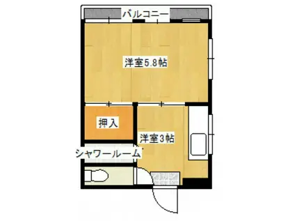 やまもとビル(1K/3階)の間取り写真