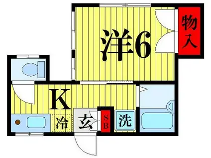 コーポカネマツ(1K/1階)の間取り写真