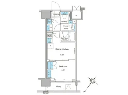 ルフォンプログレ西大井プレミア(1DK/7階)の間取り写真