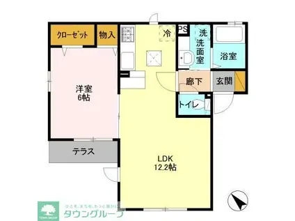 グランシャリオ(1LDK/1階)の間取り写真