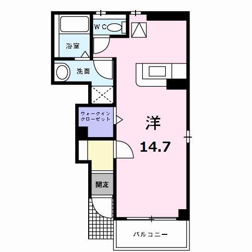 グレンツェントA(ワンルーム/1階)の間取り写真