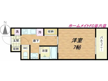 レジデンス大阪城前(1K/8階)の間取り写真