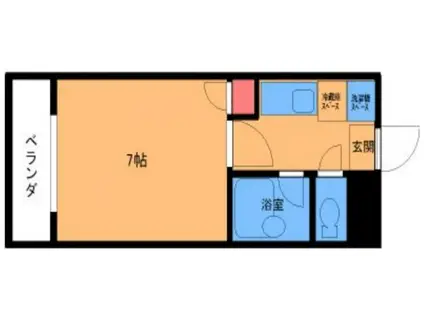 エクセレンス友丘(1K/3階)の間取り写真