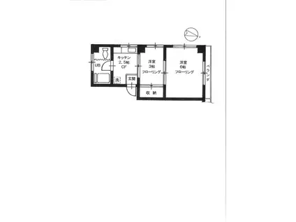 コーポいづみ(2K/2階)の間取り写真