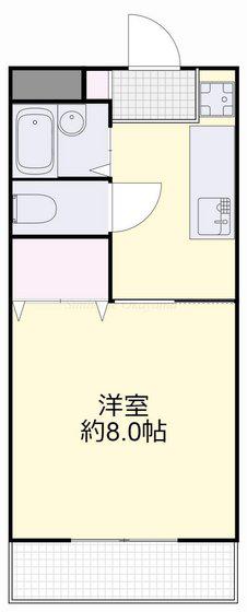 グランディス(1K/4階)の間取り写真