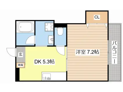 ヴィラ・十里(1DK/3階)の間取り写真