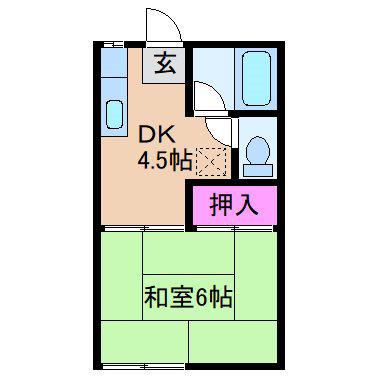 ファミーユ・緑(1K/1階)の間取り写真