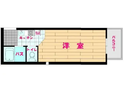 パンブロス2(ワンルーム/4階)の間取り写真