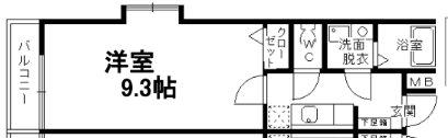 ピュア吉塚六番館(1SK/4階)の間取り写真