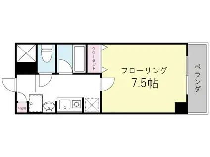 エスポワールS・T(1K/2階)の間取り写真