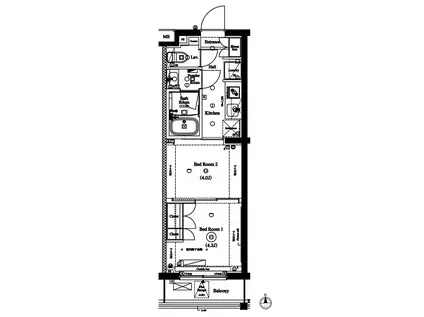 アークマーク中野坂上(2K/1階)の間取り写真