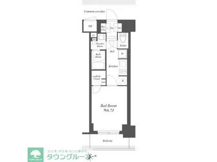 ブランシエスタ東陽町(1K/8階)の間取り写真