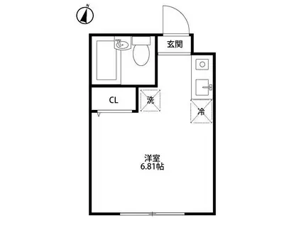 キャトルメゾン野方(ワンルーム/1階)の間取り写真