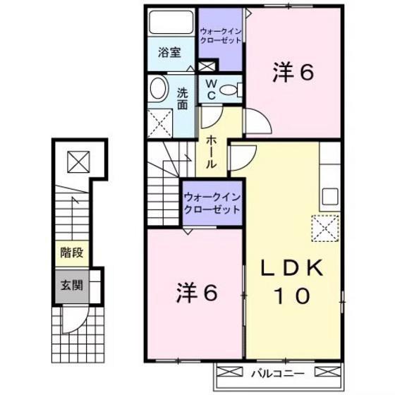 カーサ モレラ(2LDK/2階)の間取り写真