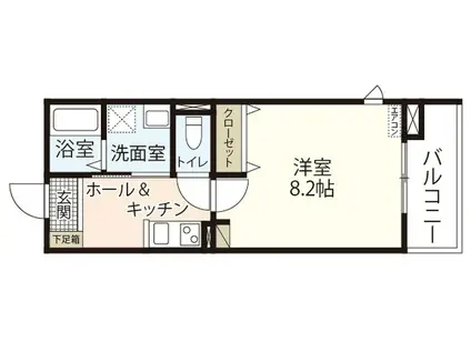 AMIX GION(1K/2階)の間取り写真