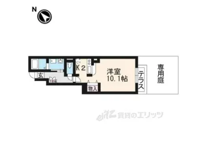 ボヌールアヴニール(1K/1階)の間取り写真