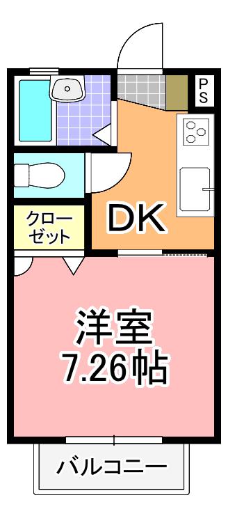 カレッジドームM(1DK/1階)の間取り写真