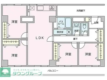 フェリス辰巳台(4LDK/2階)の間取り写真