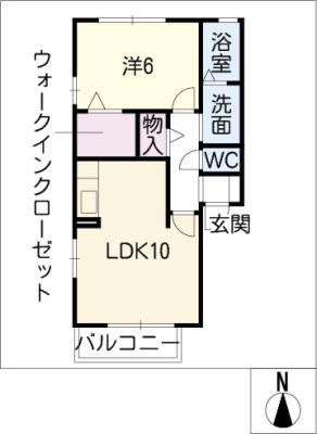 セジュールひまわりII(1LDK/1階)の間取り写真