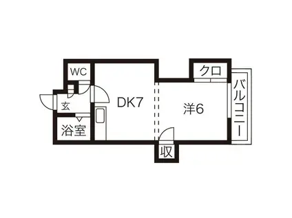 ノールアベニュー14(1DK/2階)の間取り写真