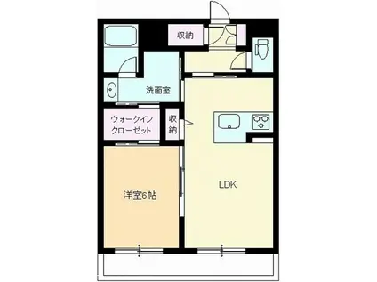 シャーメゾンアルバスII(1LDK/1階)の間取り写真