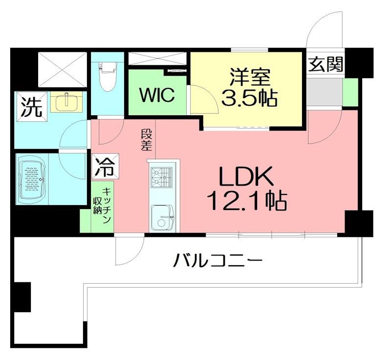 GRANDREVE茅ヶ崎幸町(1LDK/7階)の間取り写真