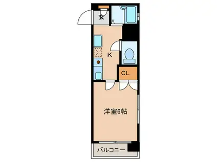 メープルコート西新(1K/4階)の間取り写真