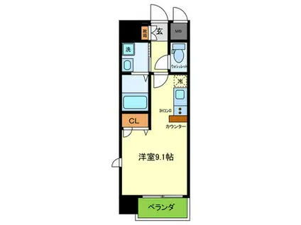 ONLYONE川西中央I(ワンルーム/7階)の間取り写真