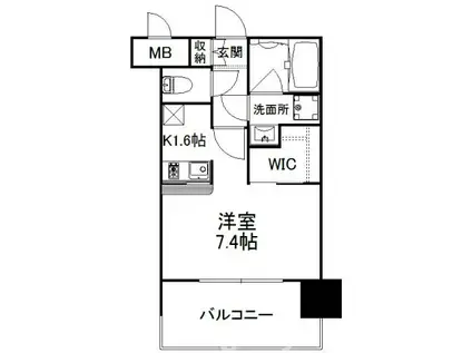 エンクレスト薬院NOBLE(1K/11階)の間取り写真