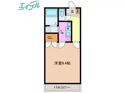 セントラルヒルズ二番館(1K/1階)の間取り写真