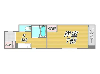 サクラメントハウス(1K/4階)の間取り写真