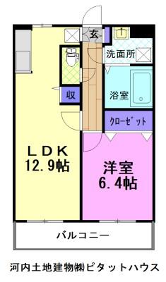 レスティア(1LDK/1階)の間取り写真