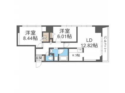 レジディア大通公園(2LDK/7階)の間取り写真