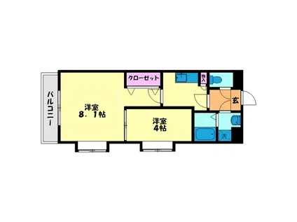 エスペランサ壱番館(2K/4階)の間取り写真