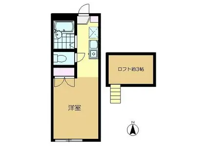 パレス表町(ワンルーム/2階)の間取り写真