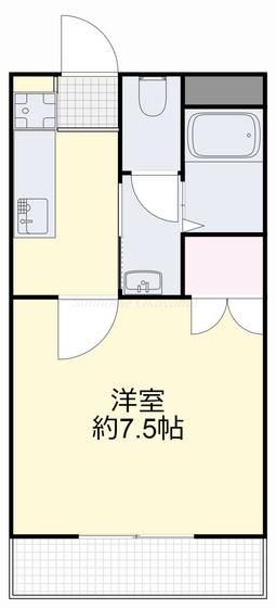 リアライズ津高(1K/3階)の間取り写真