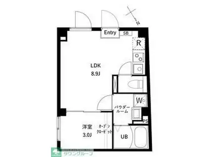 アムレア荻窪(1LDK/3階)の間取り写真