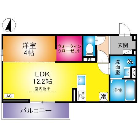 SOPHIA II A(1LDK/1階)の間取り写真