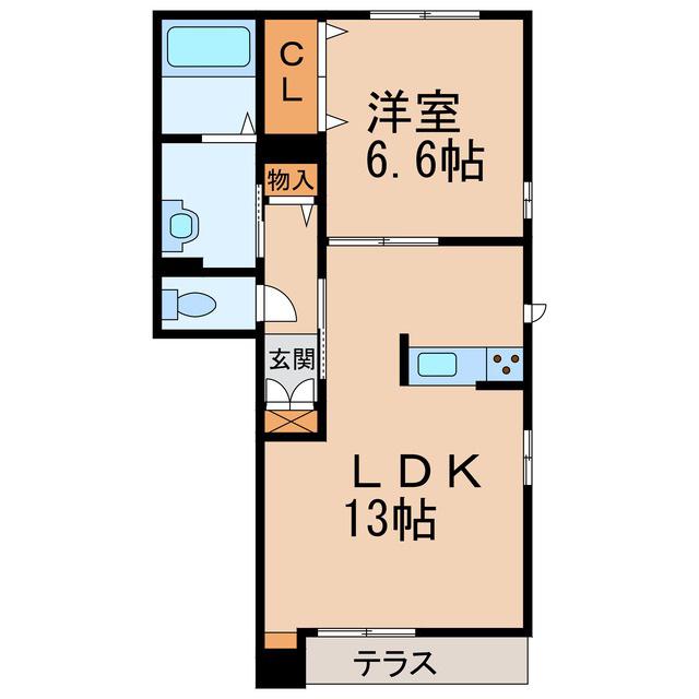 シャーメゾンWILL(1LDK/1階)の間取り写真