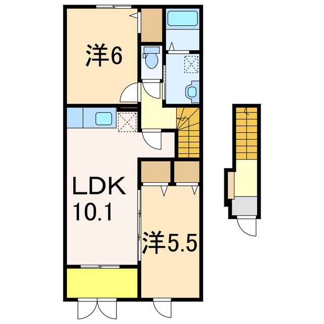 リバーサイドセナ(2LDK/2階)の間取り写真