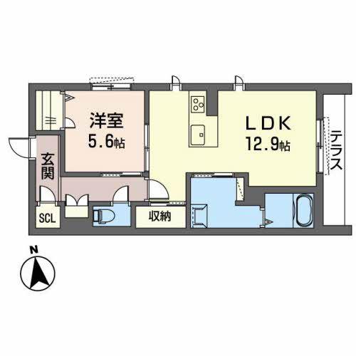 BEREO NANKAI WAKAYAMA CITY(1LDK/1階)の間取り写真