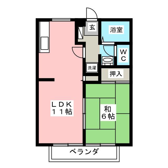 サンライフ土屋 B(1LDK/2階)の間取り写真