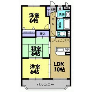 ユーミー美宝(3LDK/1階)の間取り写真