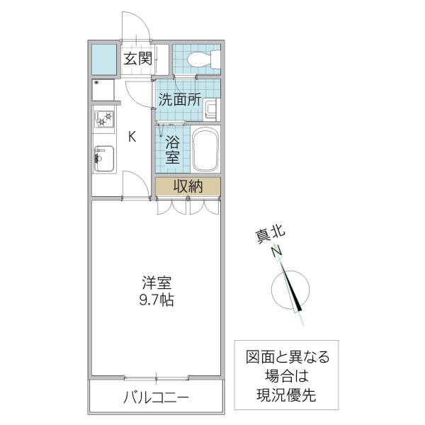 パルハウス(1K/2階)の間取り写真