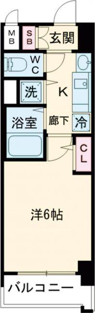プレサンス三宮ルミネス(1K/7階)の間取り写真
