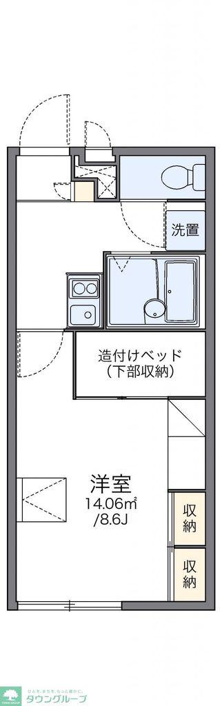 レオパレスロッソピアンコII(1K/1階)の間取り写真
